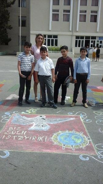 Sumqayıtda asfalt üzərində rəsm müsabiqəsi keçirilib - FOTOLAR