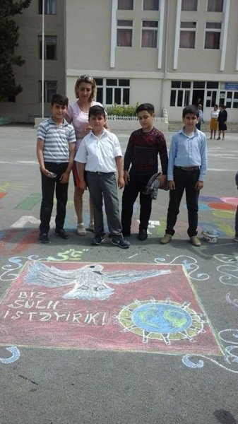 Sumqayıtda asfalt üzərində rəsm müsabiqəsi keçirilib - FOTOLAR