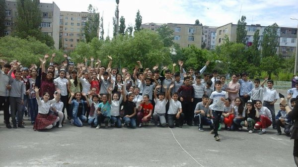 Sumqayıtda asfalt üzərində rəsm müsabiqəsi keçirilib - FOTOLAR