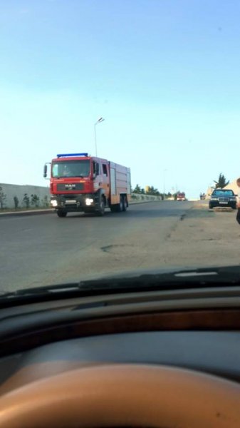 Sumqayıt yolunda yanğın - FOTOLAR