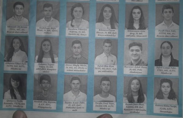 Sumqayıtın yüksək bal  toplayaraq ali məktəblərə qəbul  olmuş 138 məzunu - TAM SİYAHI (ADLAR + FOTOLAR)