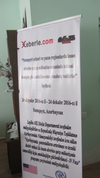 Sumqayıtda “İnsan alveri ilə mübarizədə media işçilərin rolu” mövzusunda təlim keçirilib - FOTO