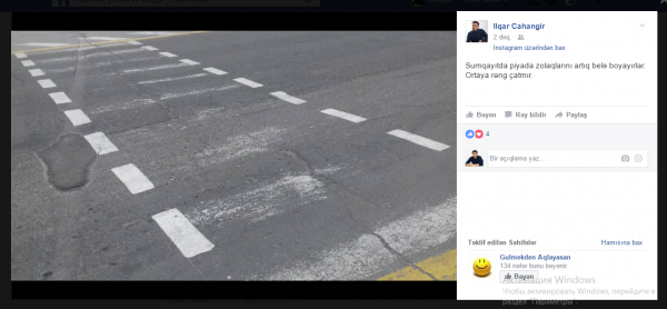 Sumqayıtda piyada keçidlərini belə boyayırlar — FOTO