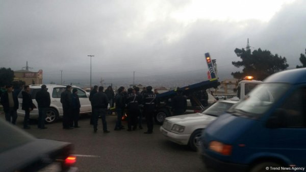 Bakı-Sumqayıt yolunda daha bir qəza - Yol bağlandı - FOTO