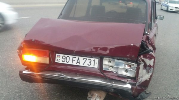 Bakı-Sumqayıt yolunda daha bir qəza - Yol bağlandı - FOTO