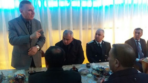 Əli Həsənov şəhid mayorun yas mərasimində - Foto