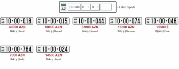 "OO" seriyalı nömrələr satışda - 7 mindən 170 minə qədər (QİYMƏTLƏR)