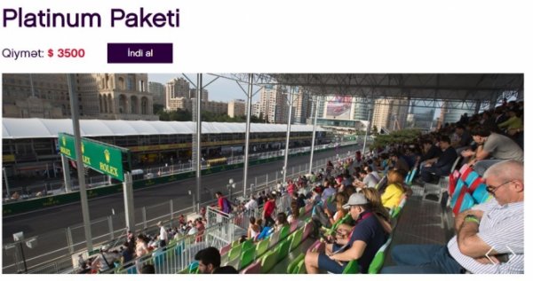 Formula 1 Azərbaycan Qran Prisində fantastik QİYMƏTLƏR - 3500 dollar Formula 1 Azərbaycan Qran Prisində fantastik QİYMƏTLƏR - 3500 dollar