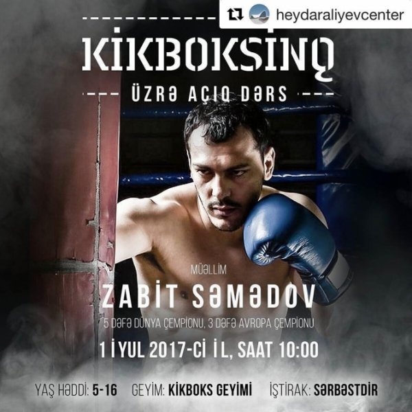 Zabit Səmədov kikboksinq üzrə açıq dərs keçəcək