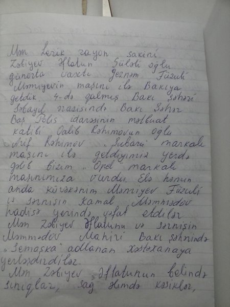 Ağır qəza törətmiş məmur oğlundan şikayət - FOTOLAR Ağır qəza törətmiş məmur oğlundan şikayət - FOTOLAR