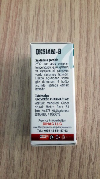 “OKSİAM-B” göz damcısının saxta olduğu müəyyənləşib, onun istifadəsi qadağan edilib “OKSİAM-B” göz damcısının saxta olduğu müəyyənləşib, onun istifadəsi qadağan edilib