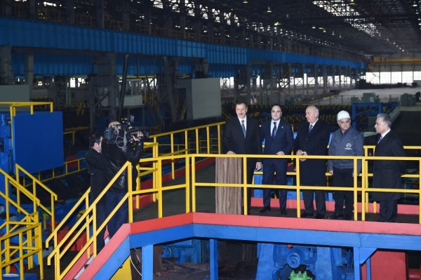 Prezident Sumqayıt boruyayma zavodunun açılışını etdi: 531 nəfər işlə təmin olunub - FOTOLAR Prezident Sumqayıt boruyayma zavodunun açılışını etdi: 531 nəfər işlə təmin olunub - FOTOLAR