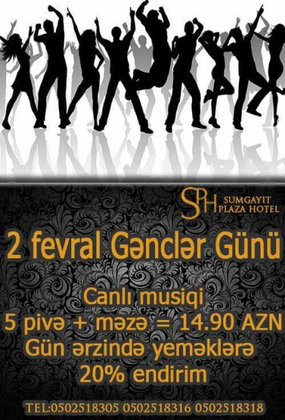 "Sumqayıt Plaza Hotel”-dən Gənclər gününə xüsusi kampaniya - ENDİRİM
