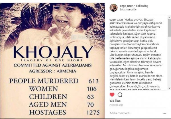 Türk aktyordan ürək dağlayan Xocalı hekayəsi - FOTO