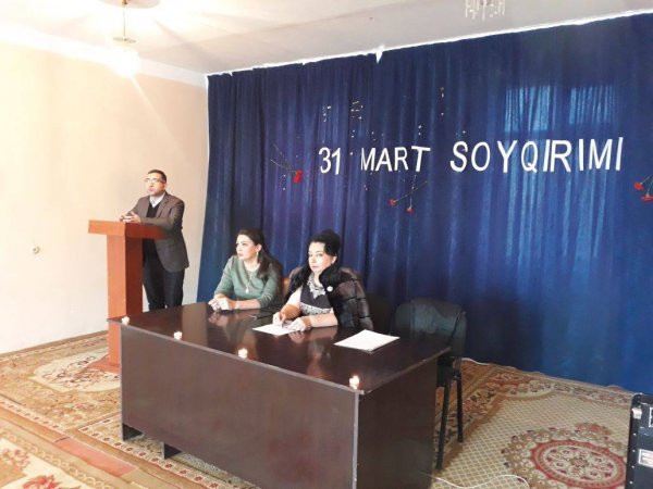 Sumqayıtda orta məktəbdə 31 mart soyqırımına aid tədbir keçirilib - FOTOLAR