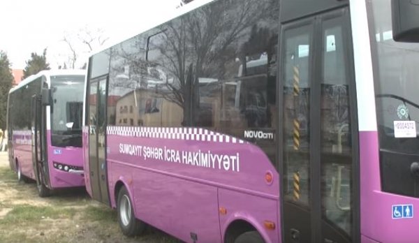 Sumqayıta yeni avtobuslar gətirilib - FOTOLAR