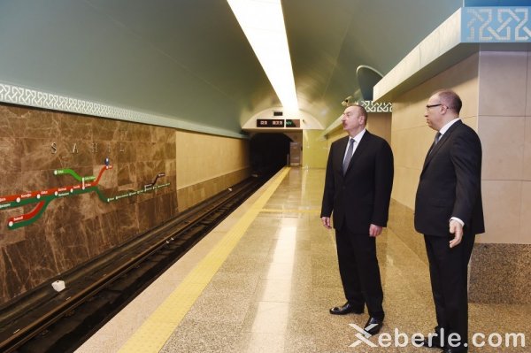 Metronun “Sahil” stansiyası istifadəyə verilib Metronun “Sahil” stansiyası istifadəyə verilib