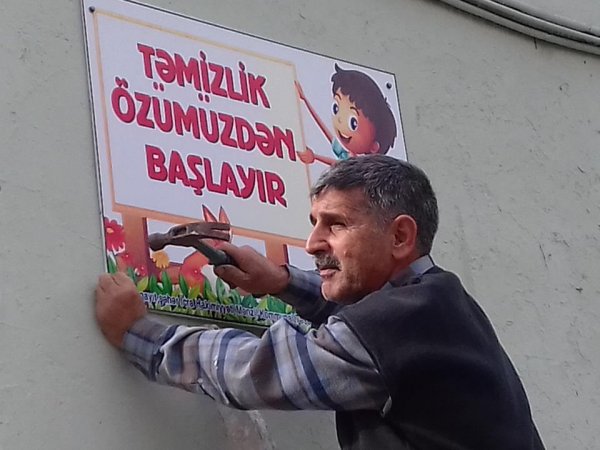Sumqayıtda maraqlı kampaniya:  "Həyətimiz həyatımızdır", "Təmizlik özümüzdən başlayır" və...  - FOTOLAR