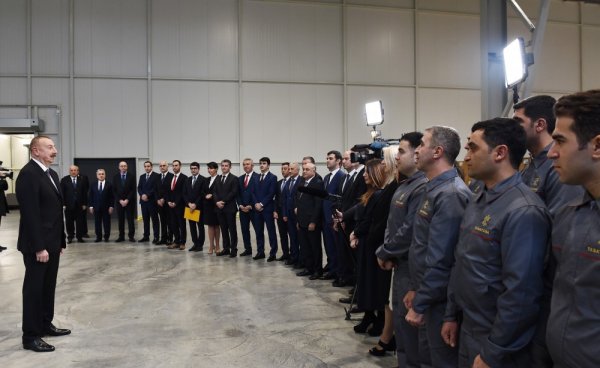 Prezident Sumqayıtda fabrikin açılışını etdi - FOTOLAR