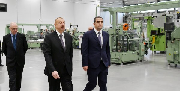 Prezident Sumqayıtda fabrikin açılışını etdi - FOTOLAR