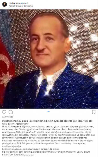 Mübariz Mənsimov yeni gəmisinə Rəsulzadənin adını verdi - FOTO