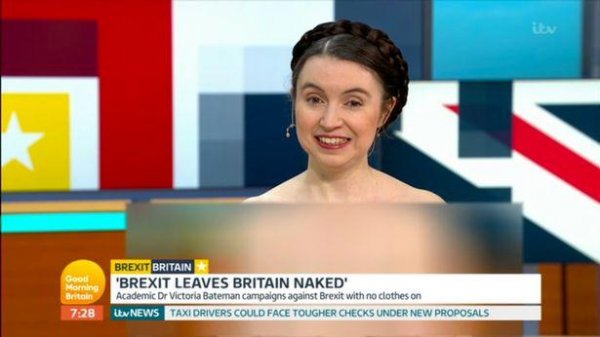 Televiziyada biabırçılıq: Qız çılpaq halda studiyaya gəldi - "Brexit" - FOTO