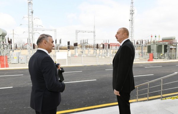 Dövlət başçısı “Beyləqan-1” yarımstansiyasının açılışını etdi - FOTOLAR