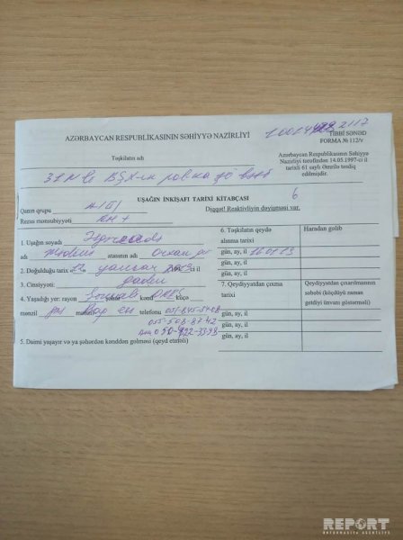 Azərbaycanda həkimin səhv qan köçürməsi nəticəsində körpə öldü - FOTO