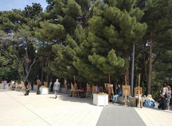 Sumqayıt Dövlət Rəsm Qalereyası “Nəsimi ili” çərçivəsində “İki cahan” adlı plener-müsabiqə keçirib - FOTO