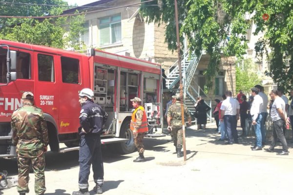 Sumqayıtda bağçada yanğın olub, uşaqlar təxliyə edilib - FOTO