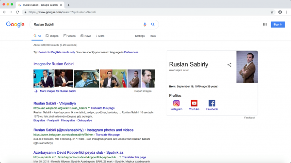Ruslan Sabirli Google şirkəti tərəfindən rəsmi tanınıb - FOTO