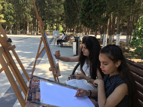 Sumqayıtda  “Təsviri yaradıcılıq görüşləri” adlı plener keçirilib - FOTOLAR