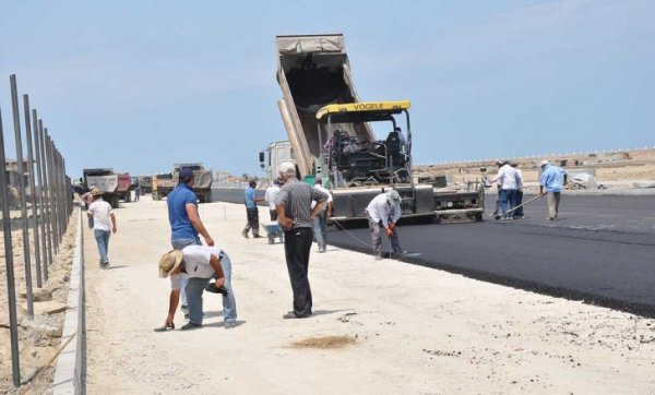 Sumqayıtda yeni yol salınır -FOTOLAR