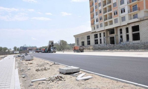 Sumqayıtda yeni yol salınır -FOTOLAR