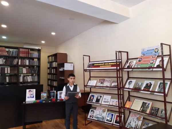 Sumqayıt şəhər Nizami Gəncəvi adına Kitabxana Klubda şəhidlərimiz anılıb - FOTOLAR