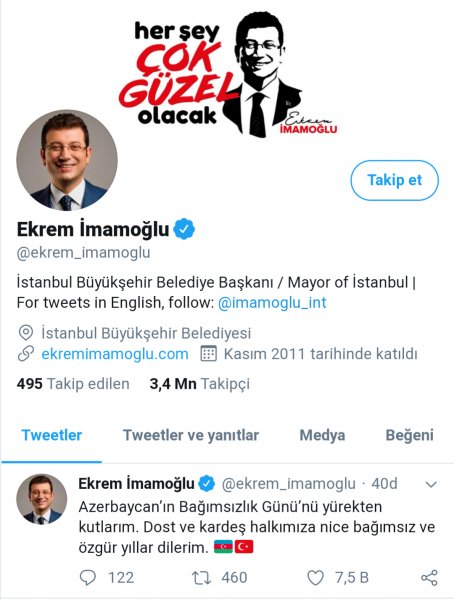 Əkrəm İmamoğludan Müstəqillik günü təbriki - FOTO