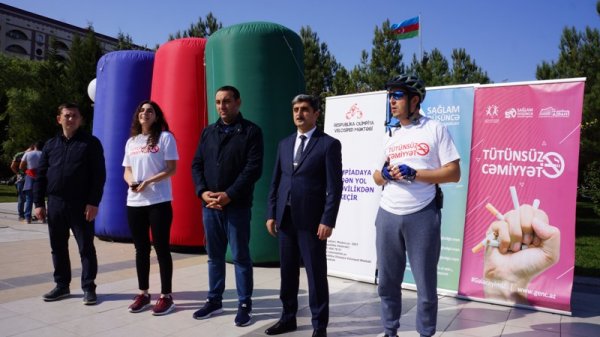 Sumqayıtda onlarla velosipedçi “Siqaretə Yox” deyərək veloyürüş keçirib - FOTOLAR