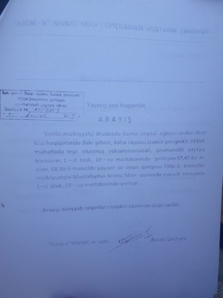 Evindən olan vətəndaş Prezidentə müraciət etdi - MƏTN Evindən olan vətəndaş Prezidentə müraciət etdi - MƏTN
