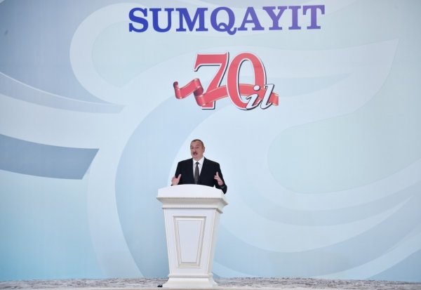Prezidentin Sumqayıtda iştirak etdiyi tədbirdən FOTOLAR
