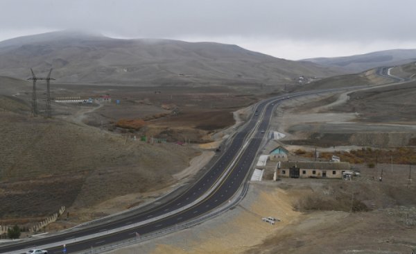 Prezident Şamaxıda yol açılışında iştirak edib - FOTOLAR 