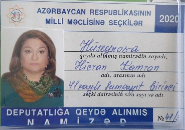 Hicran Hüseynovanın Sumqayıtdan deputatlığa namizədliyi qeydə alındı Hicran Hüseynovanın Sumqayıtdan deputatlığa namizədliyi qeydə alındı