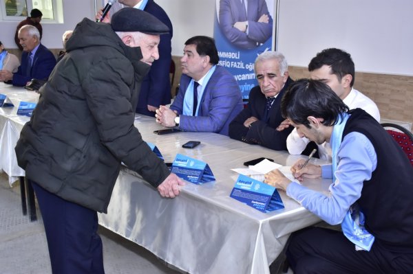 Müşfiq Məmmədlinin Hacı Zeynalabdin qəsəbəsində seçicilərlə növbəti görüşü - FOTOLAR