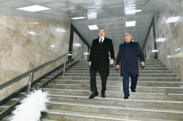 Prezident yeraltı piyada keçidinin açılışında - FOTOLAR