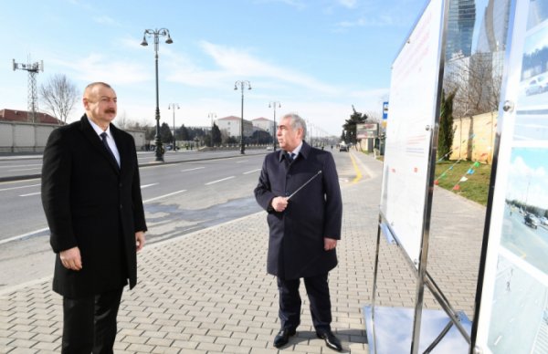 Prezident yeraltı piyada keçidinin açılışında - FOTOLAR