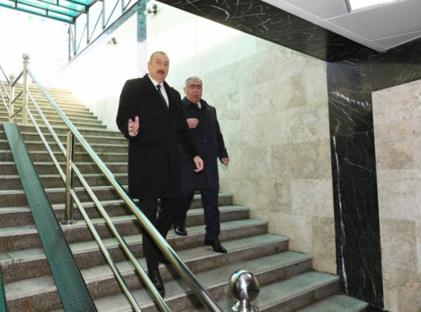 Prezident yeraltı piyada keçidinin açılışında - FOTOLAR