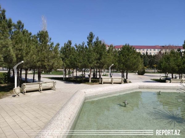 Sumqayıtda koronavirusa görə parklarda skamyalar yığışdırıldı - FOTOLAR