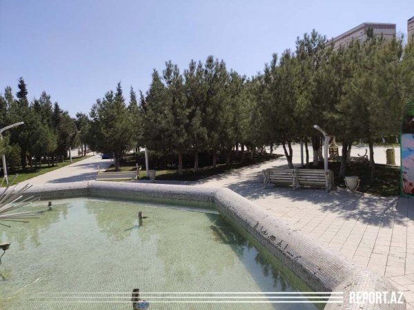 Sumqayıtda koronavirusa görə parklarda skamyalar yığışdırıldı - FOTOLAR