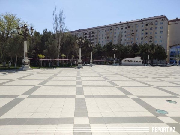 Sumqayıtda koronavirusa görə parklarda skamyalar yığışdırıldı - FOTOLAR