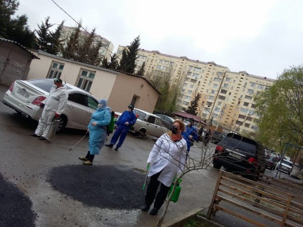 Qubadlıdan olan məcburi köçkünlərin məskunlaşdığı yaşayış məntəqələri dezinfeksiya edilir  -  FOTOLAR