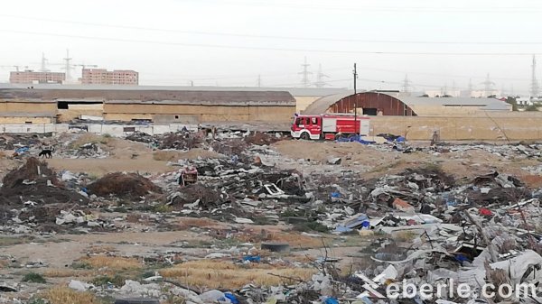 Sumqayıt məişət tullantıları poliqonunda yanğın - FOTOLAR